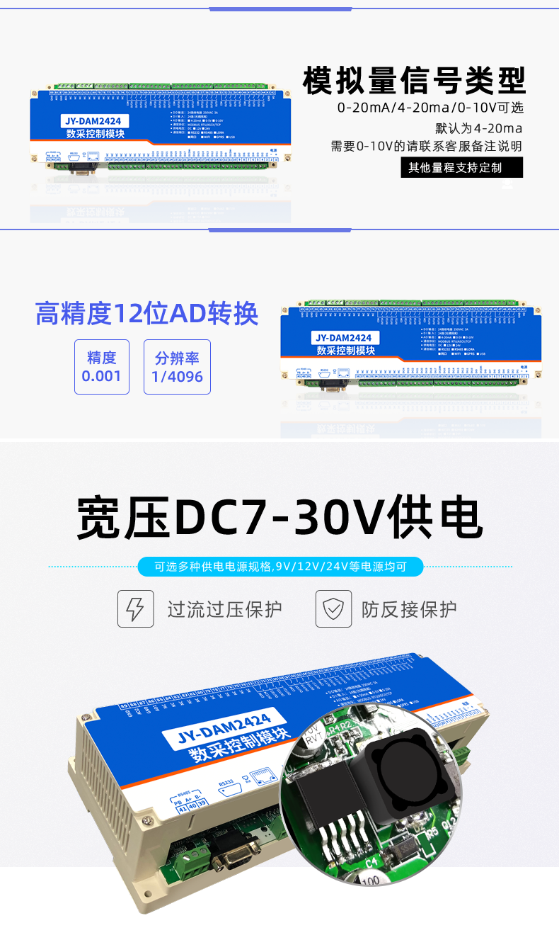 云平臺 DAM-2424 工業(yè)級I/O模塊型號類型