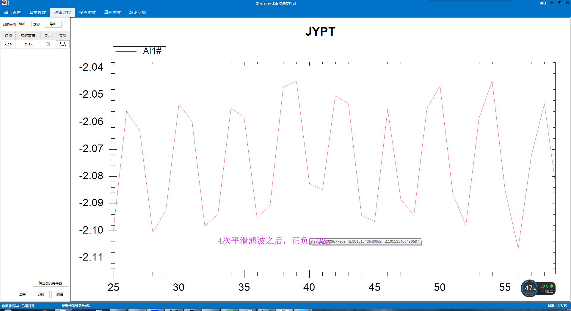 GCZ03稱重變送模塊應(yīng)用界面