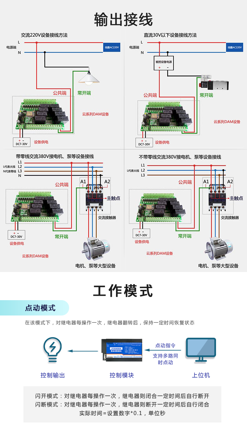 云平臺(tái) DAM-8884 遠(yuǎn)程數(shù)采控制器輸出接線