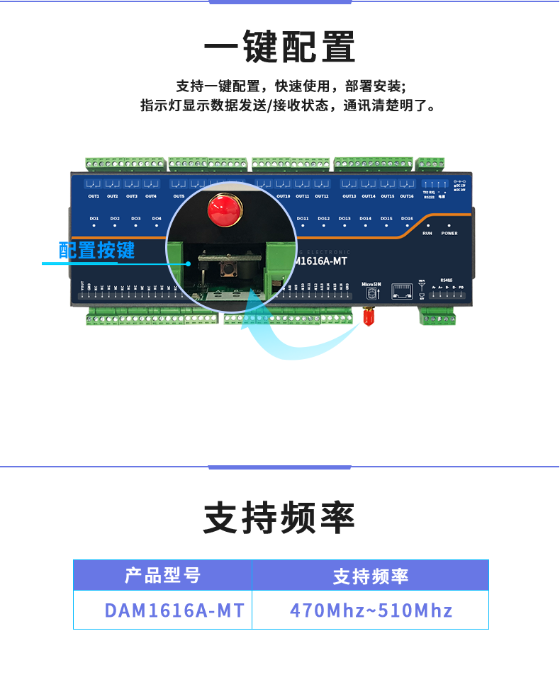 LoRa1616A-MT LoRa無線測控模塊一鍵配置