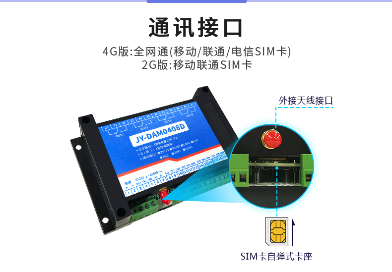 云平臺 GPRS-0408 遠程智能控制器 通訊接口